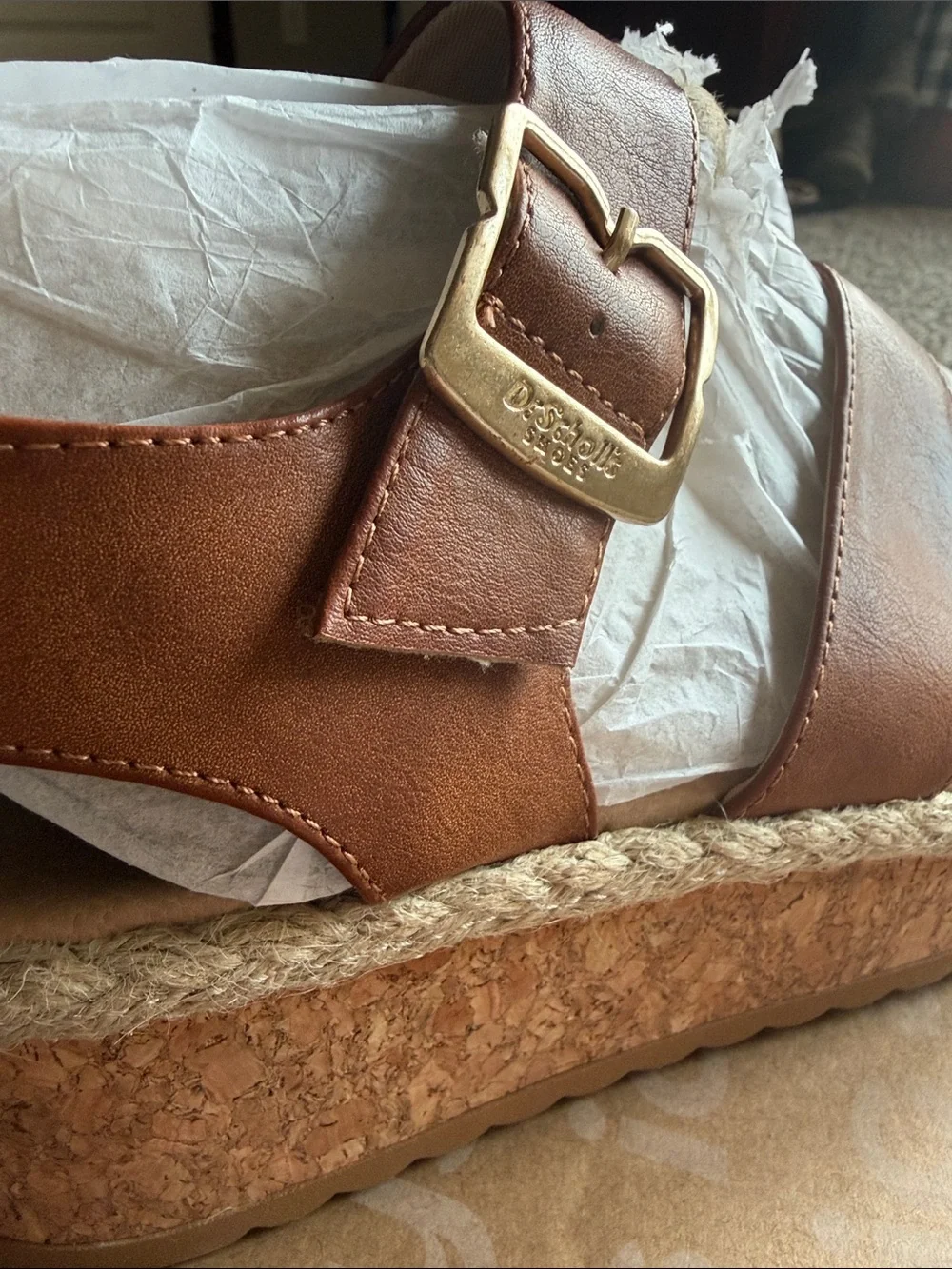 NIB Dr. Scholl's Ellie Espadrille Sandals in Honey Color- Size 9